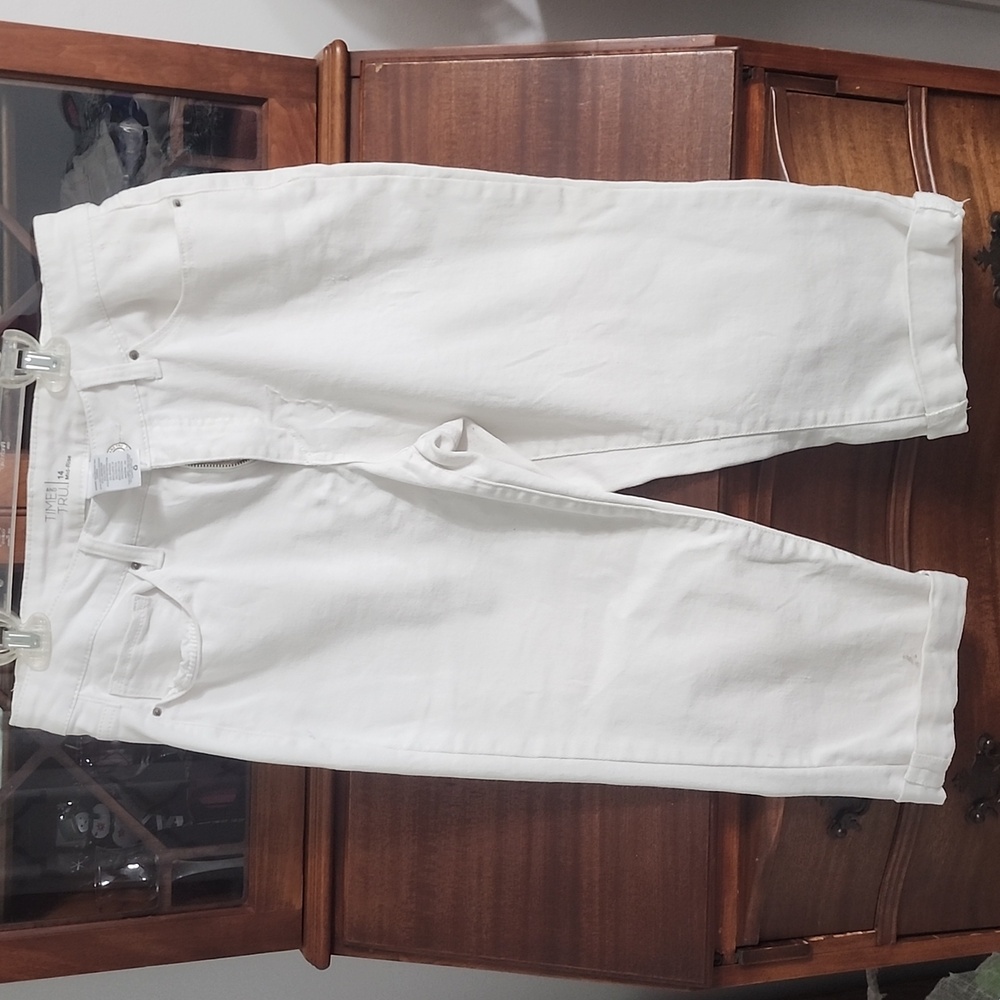 Time and Tru Off-White Mid-Rise Jeans